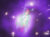 The core of the Phoenix cluster is shown across the whole electromagnetic spectrum. The bright purples represent X-rays produced by the hot gas