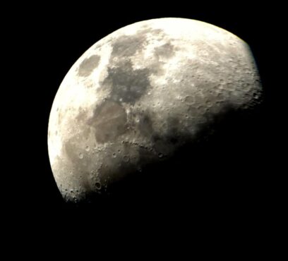 A photograph of a quarter moon