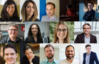 Tenured faculty in the School of Science for 2022 and 2023. Top row, left to right: Gloria Choi, Nikta Fakhri, Greg Fournier, Daniel Harlow, and Gene-Wei Li. Middle row, left to right: Michael McDonald, Gabriela Schlau-Cohen, Phiala Shanahan, and Omer Yilmaz. Bottom row, left to right: Riccardo Comin, Netta Engelhardt, Mark Harnett, Or Hen, and Sebastian Lourido.