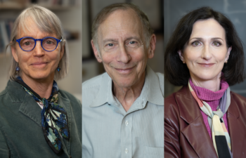 Left to right: MIT professors Nancy Kanwisher, Robert Langer, and Sara Seager