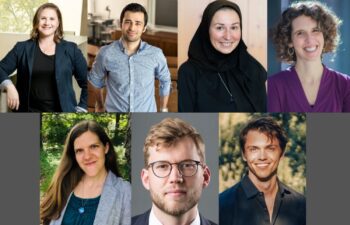 The MIT faculty named 2025 Sloan Research Fellows include (clockwise from top left) Ariel Furst, Mohsen Ghaffari, Marzyeh Ghassemi, Darcy McRose, Christian Wolf, Emil Verner, and Sarah Millholland.