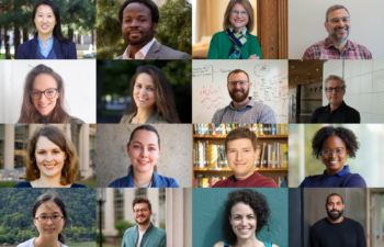 Top row, left to right: Erin Chen, Robert Gilliard, Sally Kornbluth, and Daniel Lew. Second row, left to right: Eluned Smith, Gaia Stucky de Quay, Brady Weissbourd, and Facundo Batista. Third row, left to right: Anna-Christina Eilers, Masha Elkin, Mikhail Ivanov, and Oleta Johnson. Fourth row, left to right: Nicole Xike Nie, Tristan Ozuch, Talia Tamarin-Brodsky, and John Urschel.