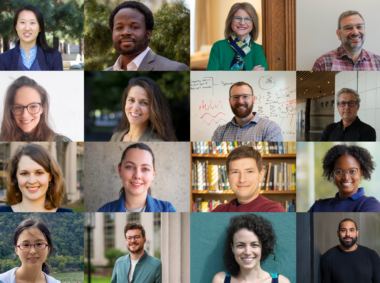 Top row, left to right: Erin Chen, Robert Gilliard, Sally Kornbluth, and Daniel Lew. Second row, left to right: Eluned Smith, Gaia Stucky de Quay, Brady Weissbourd, and Facundo Batista. Third row, left to right: Anna-Christina Eilers, Masha Elkin, Mikhail Ivanov, and Oleta Johnson. Fourth row, left to right: Nicole Xike Nie, Tristan Ozuch, Talia Tamarin-Brodsky, and John Urschel.