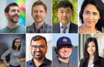 Top row, left to right: Jacob Andreas, Adam Belay, Soonwon Choi, Maryam Farboodi. Bottom row, left to right: Lina Necib, Arvind Satyanarayan, Andrew Vanderburg, and Xiao Wang.