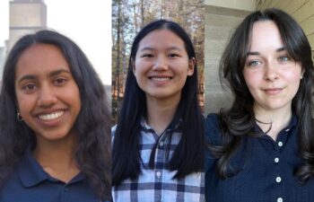 (From left to right:) Deeksha Kumaresh, Anna Liu, and Charlotte Myers