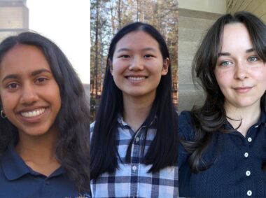 (From left to right:) Deeksha Kumaresh, Anna Liu, and Charlotte Myers