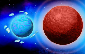 The planetary odd couple of a mini-Neptune and hot Jupiter probably formed out beyond its star’s “frostline,” in the colder region of the protoplanetary disk.