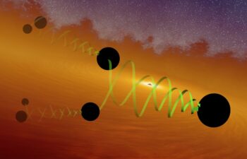 Some merging black holes may be second-generation black holes that formed from the previous merging of two smaller black holes, according to a new study. Pictured is an artist’s concept of the hierarchical formation of black holes.
